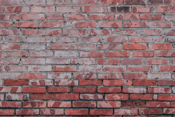 Naklejka premium grunge texture red brick wall urban background. abstract old backdrop retro vintage wallpaper