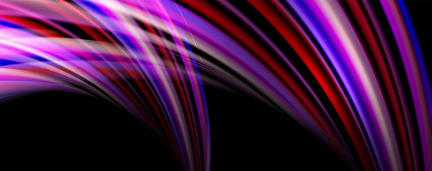 Fluid color waves with light effects, vector abstract background