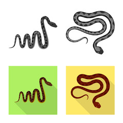 Vector illustration of mammal and danger icon. Collection of mammal and medicine stock symbol for web.