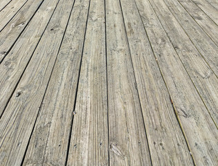 Rows of old pressure treated decking