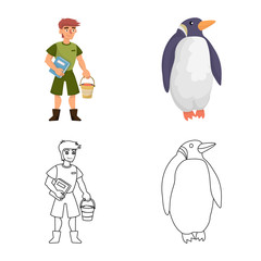 Vector design of nature  and fun  logo. Collection of nature  and entertainment vector icon for stock.