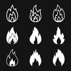 Fire icon vector. Icon illustration for logo design