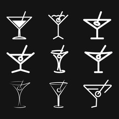 Martini icon logo, illustration, vector sign symbol for design