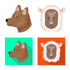 Vector illustration of agriculture and breeding symbol. Set of agriculture and organic  stock vector illustration.