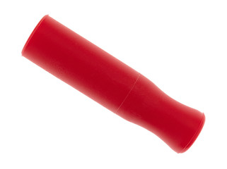 Red silicone straw tip on a white background