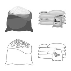 Isolated object of crop and ecological symbol. Collection of crop and cooking stock symbol for web.