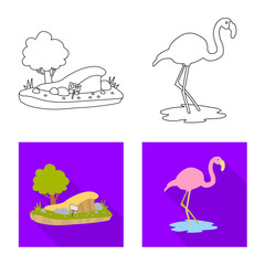 Isolated object of nature  and fun  symbol. Collection of nature  and entertainment stock vector illustration.