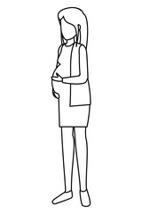 beautiful pregnancy woman avatar character