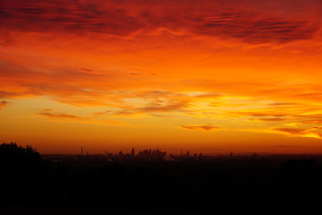 Sunrise Frankfurt Skyline