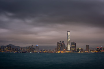 Fototapeta premium Night at the Victoria Harbour