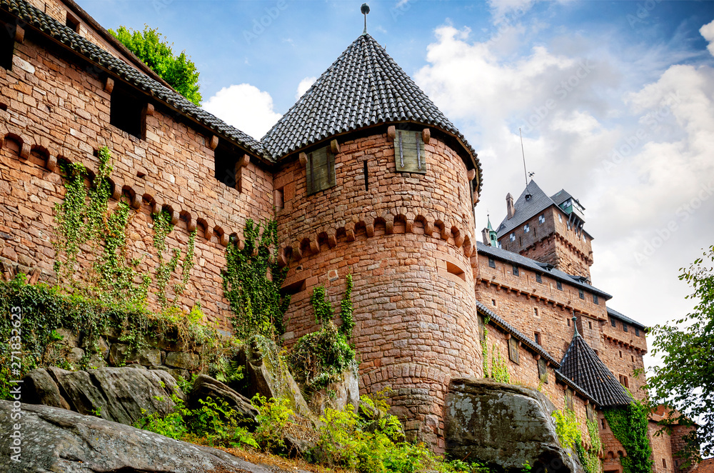 Wall mural view from chateau du haut-koenigsbourg. orschwiller, alsace, france