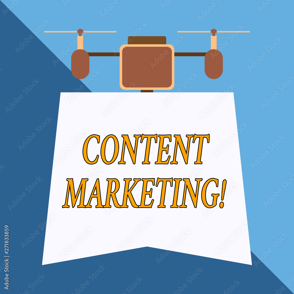 Poster writing note showing content marketing. business concept for involves the creation and sharing of on