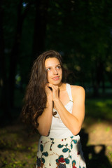 Fototapeta premium young woman in the park