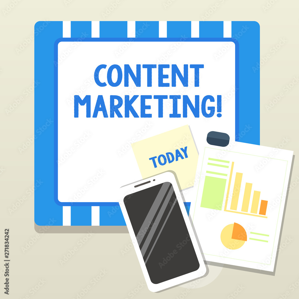Poster word writing text content marketing. business photo showcasing involves the creation and sharing of 