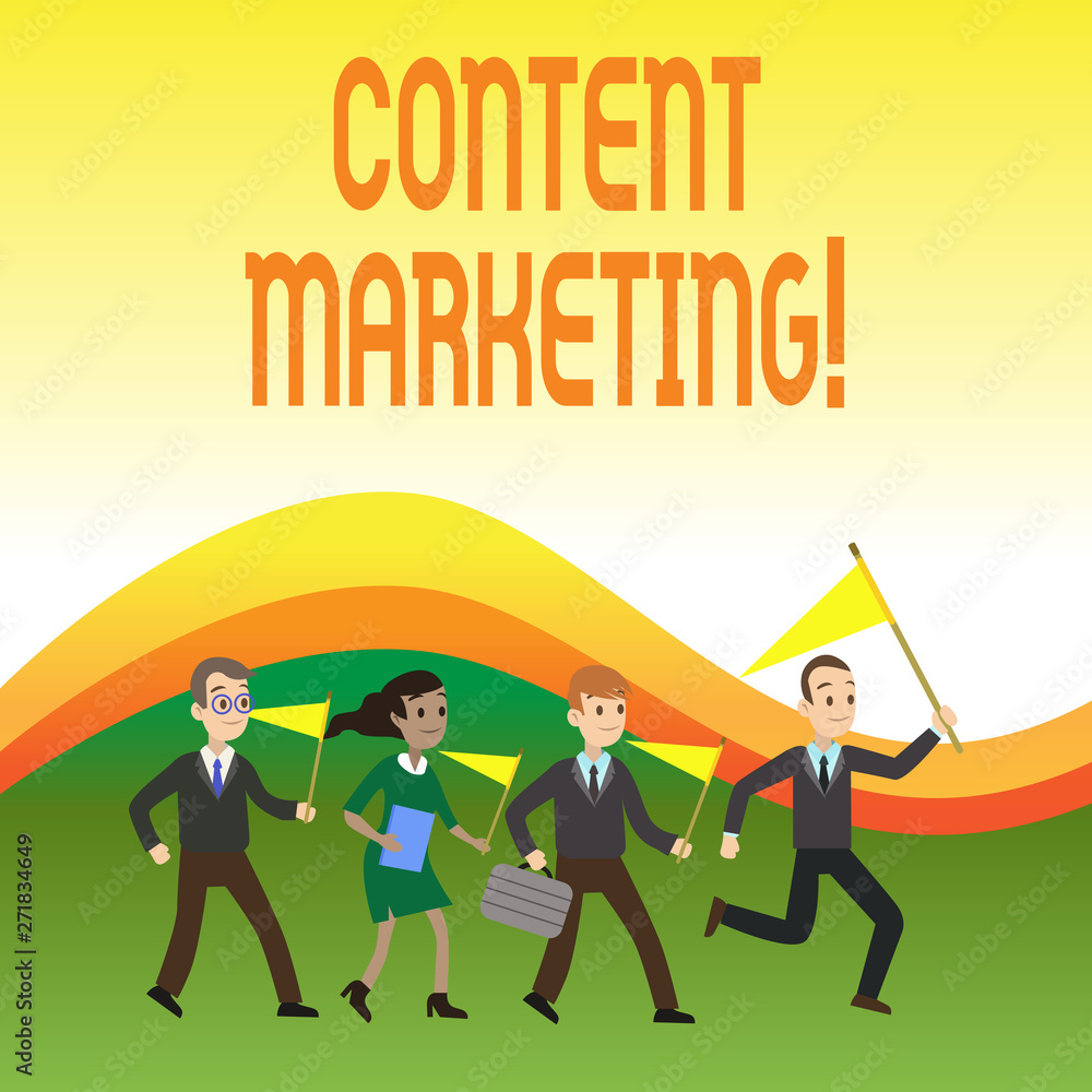 Poster writing note showing content marketing. business concept for involves the creation and sharing of on