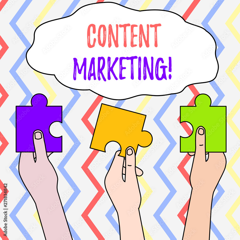 Poster handwriting text content marketing. conceptual photo involves the creation and sharing of online mat
