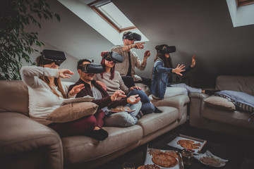 Friends having fun at home