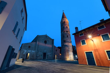 Fototapeta premium Cathedral of Caorle (Veneto Region) in the evening