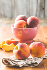 Sweet peaches fruit.
