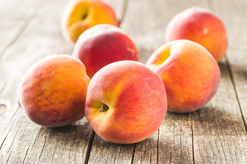 Fototapeta na wymiar Sweet peaches fruit.