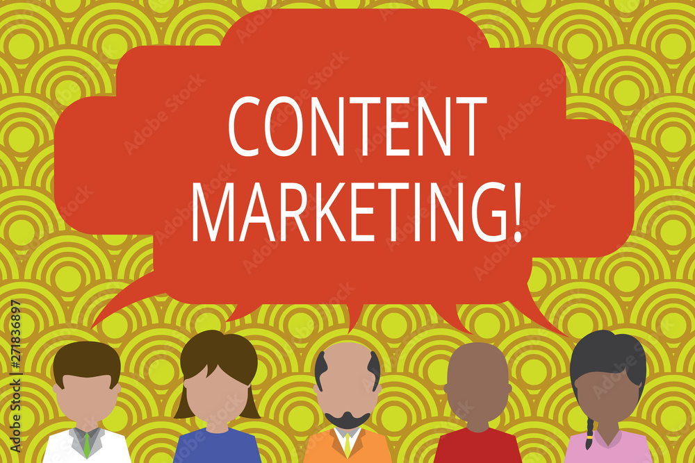 Aufkleber conceptual hand writing showing content marketing. concept meaning involves the creation and sharing