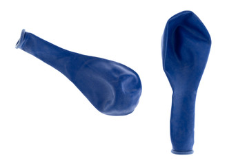 Two new blue balloons on a white background