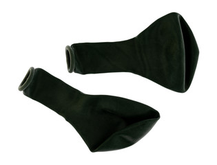 Two new black balloons on a white background