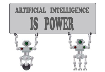 A set of various humanoid robots. Vector illustration.