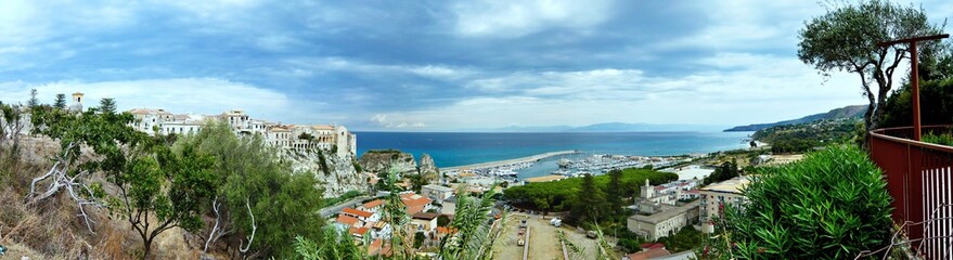 Naklejka na ściany i meble Italy,Calabria-panoramic view of the city of Tropea