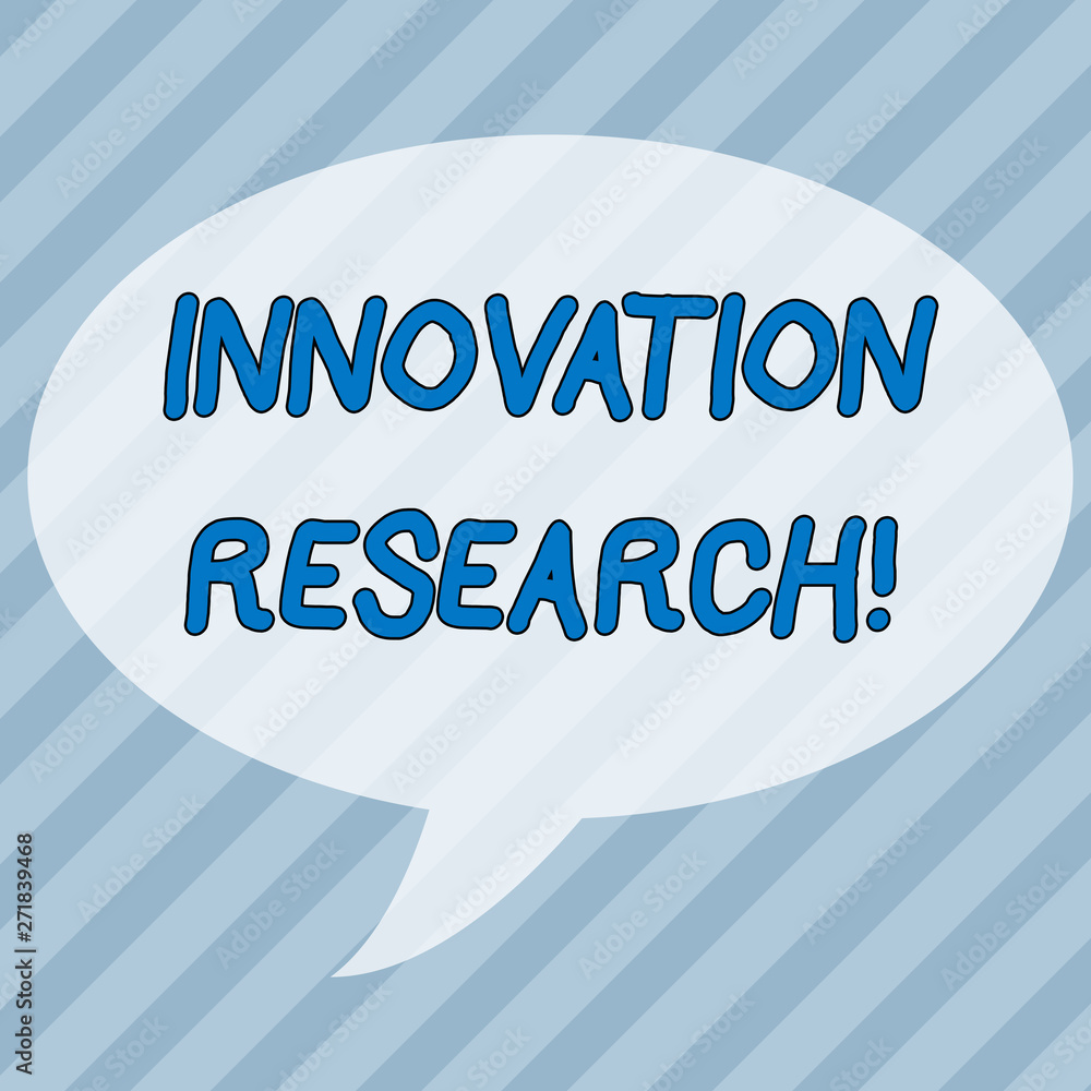 Poster handwriting text writing innovation research. conceptual photo existing products services come into 