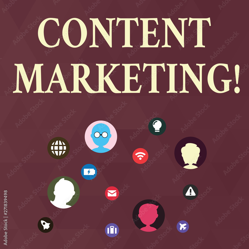 Poster writing note showing content marketing. business concept for involves the creation and sharing of on