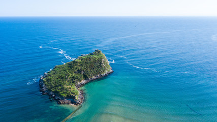 aerial view of private island