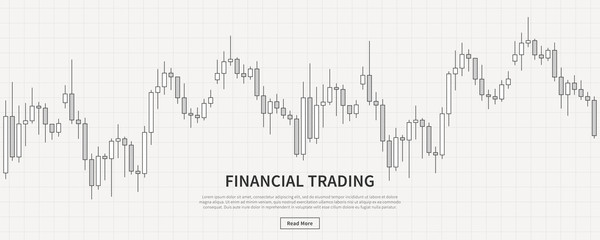 Financial diagram candlestick chart vector illustration. Candlestick trading graph creative concept. Financial chart graphic design.