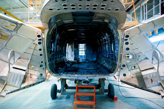 Mi-8 helicopter during maintencance and repair