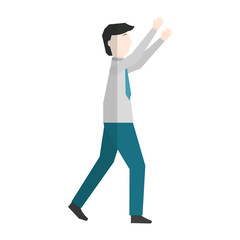 businessman with hands up avatar character