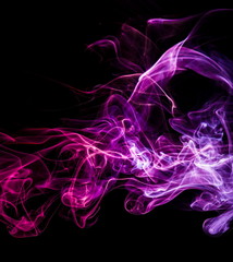 Colored smoke on black background