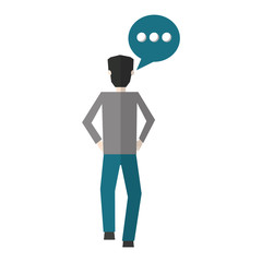 businessman with speech bubble avatar character