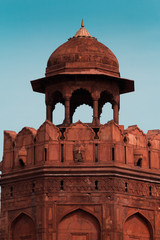 India travel tourism background - Dome, Red Fort (Lal Qila) Delhi - World Heritage Site. Delhi, India