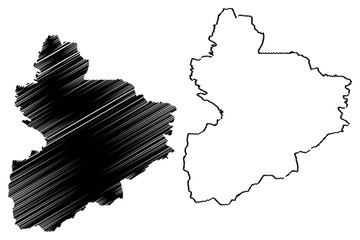 Vallee du Bandama District (Ivory Coast, Republic of Cote dIvoire) map vector illustration, scribble sketch Vallee du Bandama map....