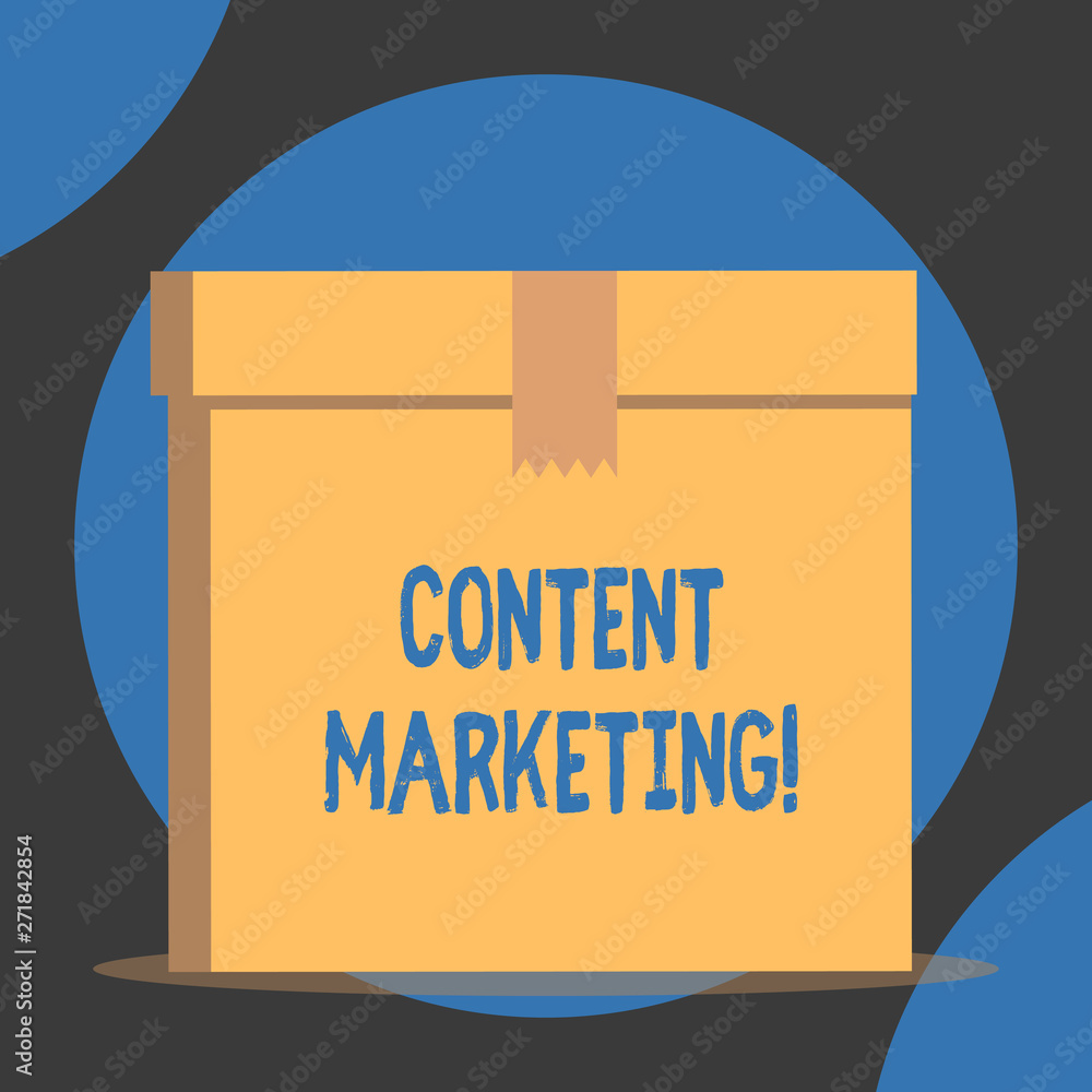 Poster handwriting text content marketing. conceptual photo involves the creation and sharing of online mat