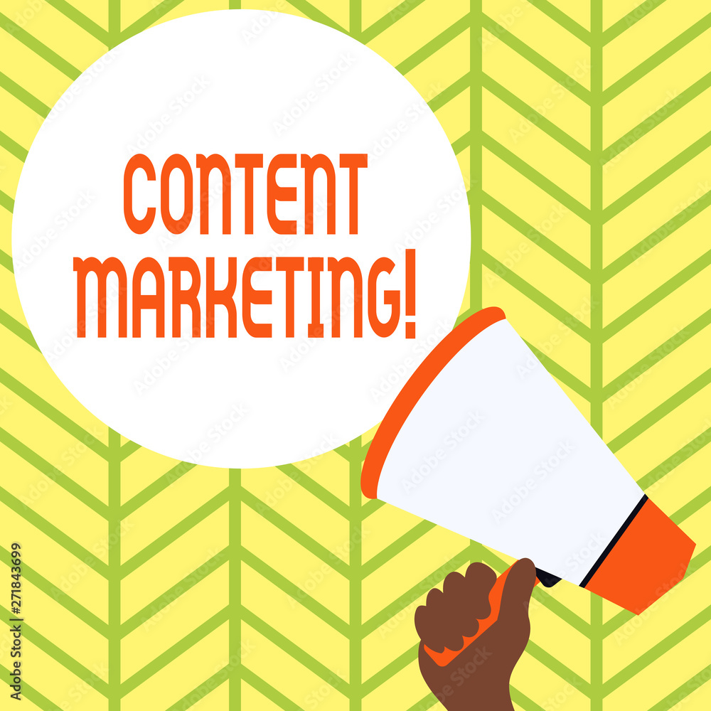 Poster conceptual hand writing showing content marketing. concept meaning involves the creation and sharing