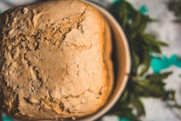 Homemade bread with a crispy crust