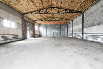 Fototapeta na wymiar Interior of empty warehouse.