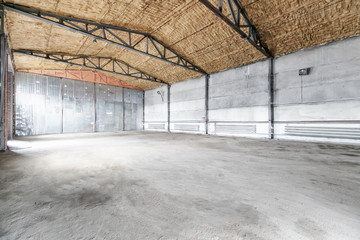 Interior of empty warehouse.