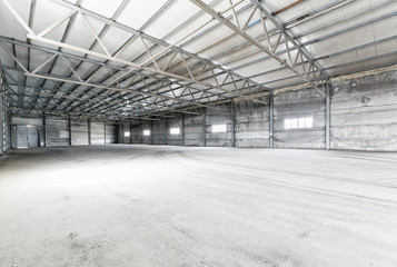 Interior of empty warehouse.