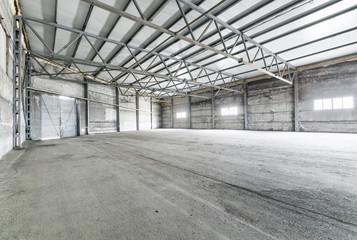 Interior of empty warehouse.