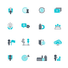 Vector business and management icons	