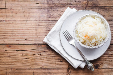 Homemade sauerkraut fermented cabbage