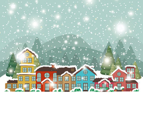 Obraz na płótnie Canvas city urban in snowscape scene