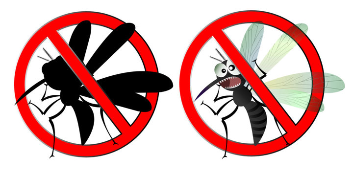 the mosquitoes stop sign - vector image of funny of a mosquito